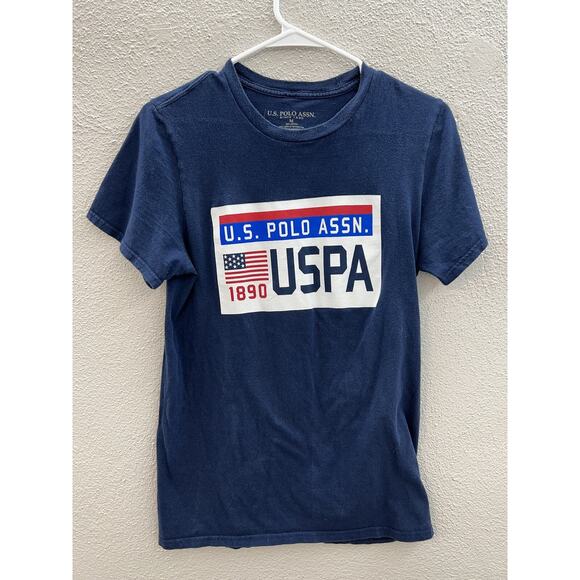 U.S. Polo Assn. Womens T-Shirt Size Medium Blue Short Sleeved Graphic - Picture 1 of 8